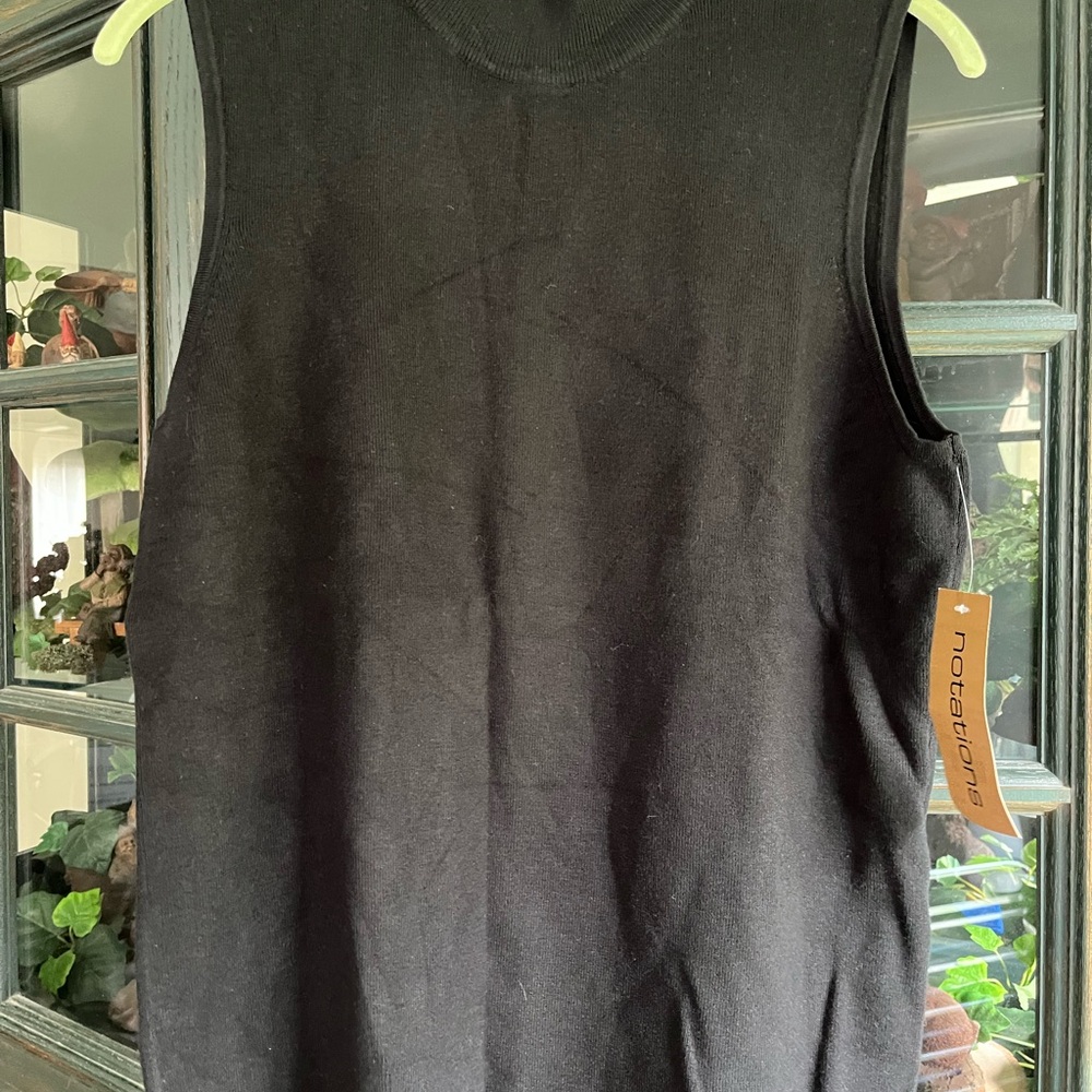 Notations Black Ribbed Knit Sleeveless Top